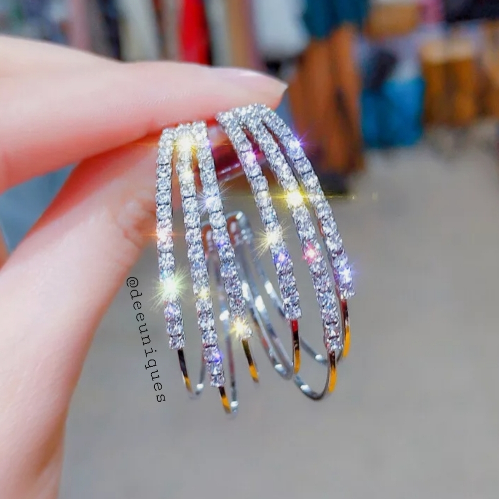 Stunning bling cz hoop earrings